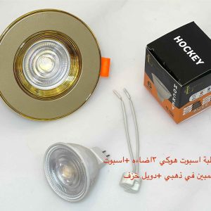 شاسيه اسبوت شمبين x ذهبي + دويل خزف + لمبة اسبوت هوكي 3 إضاءة