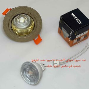 شاسيه اسبوت ضد التوهج شمبين x ذهبي + دويل خزف + لمبة اسبوت هوكي 3 إضاءة