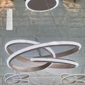 نجفة ليد 3 إضاءة بالريموت إطار بلاتيني كود 318