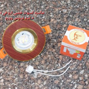 شاسيه اسبوت خشبي أرو x ذهبي + لمبة كاس فينوس إضاءة وورم