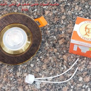 شاسيه اسبوت خشبي مذهب x ذهبي + لمبة كاس فينوس إضاءة وورم