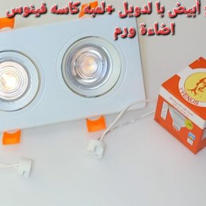 اسبوت مزوج أبيض بالدويل+ لمبه كأسه فينوس اضاءة وورم