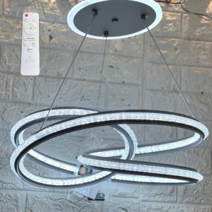 نجفة ليد 3 إضاءة بالريموت كود 110 إطار لون جراي