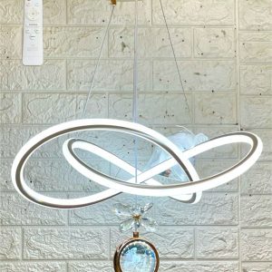 نجفة ليد 3 إضاءة بالريموت كود 019 إطار لون بلاتيني