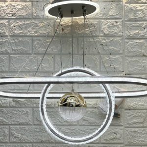 نجفة ليد 3 إضاءة بالريموت كود 06 إطار لون جراي