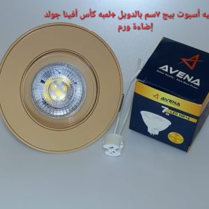 شاسيه اسبوت بيج 7سم بالدويل+لمبه كأس افينا جولد إضاءة ورم