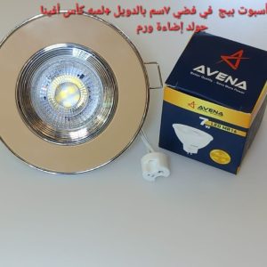 شاسيه اسبوت بيج*فضي بالدويل+لمبه كأس افينا جولد إضاءة وورم