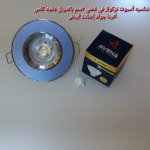 شاسيه اسبوت تركواز في فضي 7سم با لدويل+لمبه كأس افينا جولد إضاءة ابيض